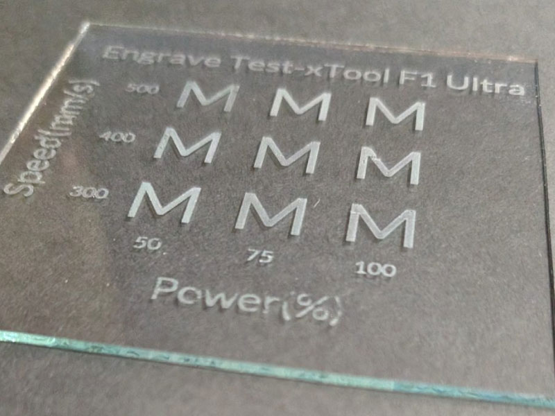 ガラスへのレーザー彫刻テスト